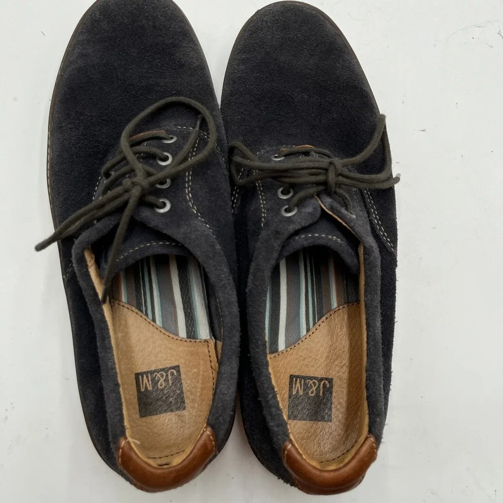 Johnston & Murphy Oxford Shoes Suede Casual Dark Gray Mens 10.5M 59-10717